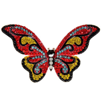 CINDY XIANG Jaunums Krāsainas Rhinestone Butterfly Piespraudes Sievietēm Ziemas modes mēteļu piespraudes piederumi 4 krāsas