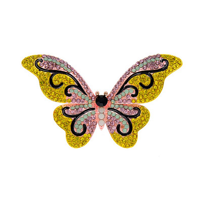 CINDY XIANG Jaunums Krāsainas Rhinestone Butterfly Piespraudes Sievietēm Ziemas modes mēteļu piespraudes piederumi 4 krāsas