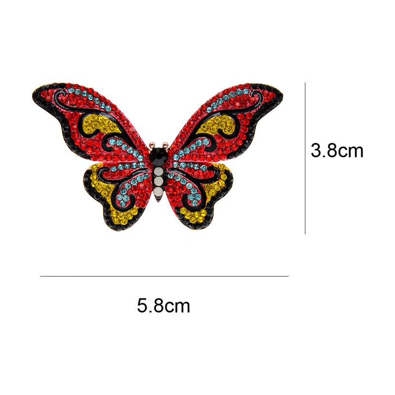CINDY XIANG Nouă sosire, broșe cu fluture cu strass colorat, pentru femei, la modă de iarnă, accesorii pentru pin, 4 culori
