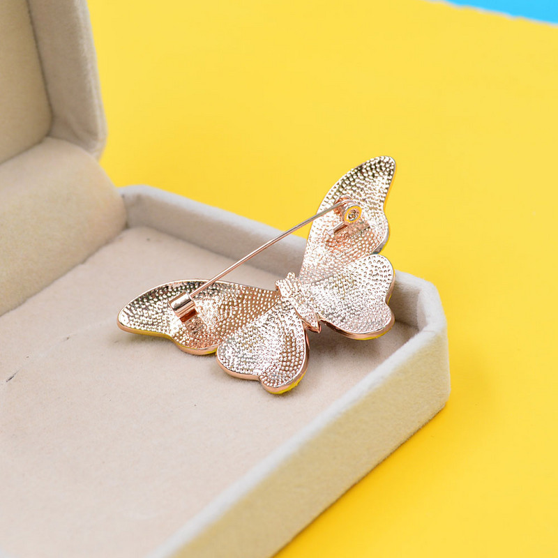 CINDY XIANG Nouă sosire, broșe cu fluture cu strass colorat, pentru femei, la modă de iarnă, accesorii pentru pin, 4 culori