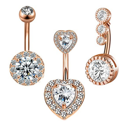 Set de piercing pentru buric, floare de lotus, din oțel chirurgical, inel pentru burtică, cristal, în vrac, set de piercing pentru buric, lot de inel pentru buric