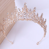 2022 Noua Moda Baroc Cristal de lux Coroana de mireasa Coroana pentru nunta Accesorii pentru par pentru fete Coroana pentru copacAur Argint