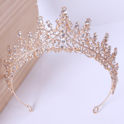 2022 Noua Moda Baroc Cristal de lux Coroana de mireasa Coroana pentru nunta Accesorii pentru par pentru fete Coroana pentru copacAur Argint