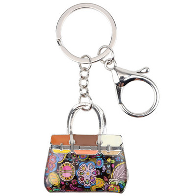 Bonsny Email plin de viață Breloc pentru geantă pentru femei Breloc cu pandantiv pentru geantă Breloc 2017 Nou farmec Bijuterii Cadouri Fată Accesorii cheie