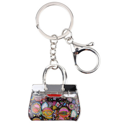 Bonsny Email plin de viață Breloc pentru geantă pentru femei Breloc cu pandantiv pentru geantă Breloc 2017 Nou farmec Bijuterii Cadouri Fată Accesorii cheie