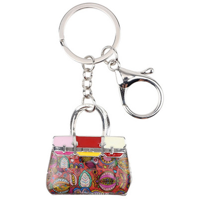 Bonsny Email plin de viață Breloc pentru geantă pentru femei Breloc cu pandantiv pentru geantă Breloc 2017 Nou farmec Bijuterii Cadouri Fată Accesorii cheie