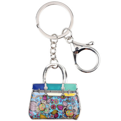 Bonsny Email plin de viață Breloc pentru geantă pentru femei Breloc cu pandantiv pentru geantă Breloc 2017 Nou farmec Bijuterii Cadouri Fată Accesorii cheie