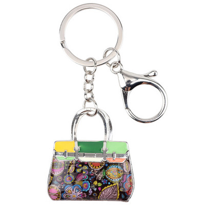 Bonsny Email plin de viață Breloc pentru geantă pentru femei Breloc cu pandantiv pentru geantă Breloc 2017 Nou farmec Bijuterii Cadouri Fată Accesorii cheie