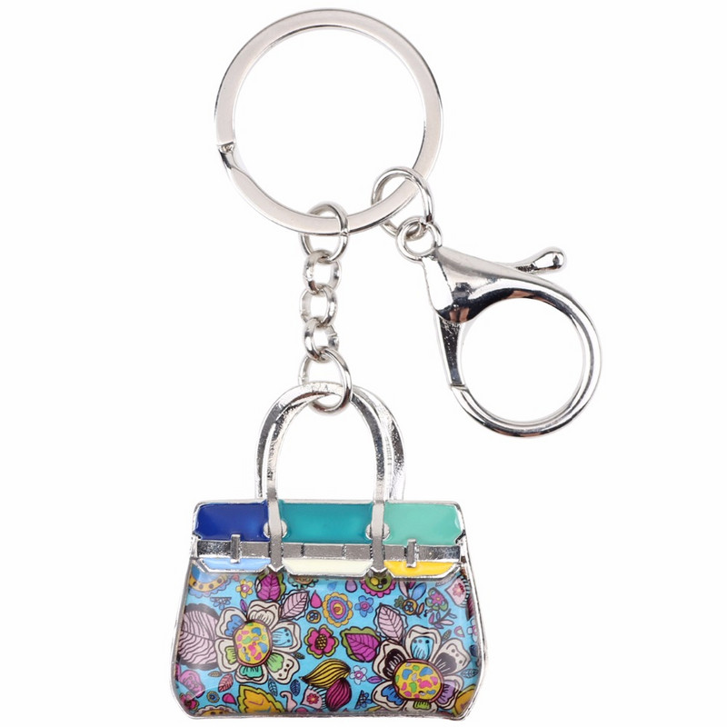 Bonsny Email plin de viață Breloc pentru geantă pentru femei Breloc cu pandantiv pentru geantă Breloc 2017 Nou farmec Bijuterii Cadouri Fată Accesorii cheie