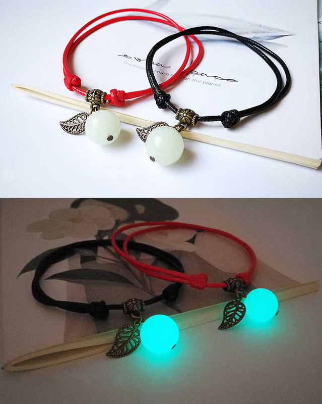 Huitan brățară de frânghie reglabilă gleznă cu pandantiv de mărgele luminoase Accesorii simple și elegante pentru iubitori Cadou femei/bărbați bijuterii pentru picioare