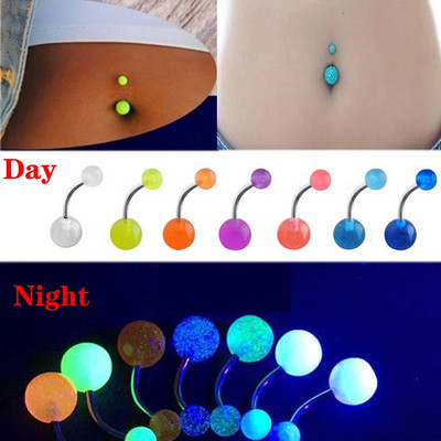 7db/szett 2021 új Night Glow női divatos hasgomb gyűrűk köldök súlyzó piercing ombligo party testékszerek lányoknak ajándékok