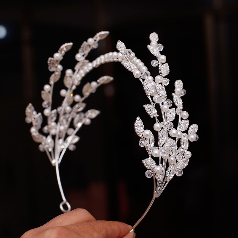 Rochie de mireasa cu cristal argintiu Coroana de nunta cu strasuri de lux pentru femei 2022 Noua banda de par de mireasa simpla