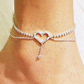 Huitan Fancy Girls lábkiegészítők Star Heart bokalánc karkötő női divat Fresh mezítlábas szandál láb ékszer Drop Ship
