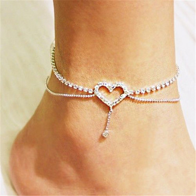 Huitan Fancy Girls lábkiegészítők Star Heart bokalánc karkötő női divat Fresh mezítlábas szandál láb ékszer Drop Ship