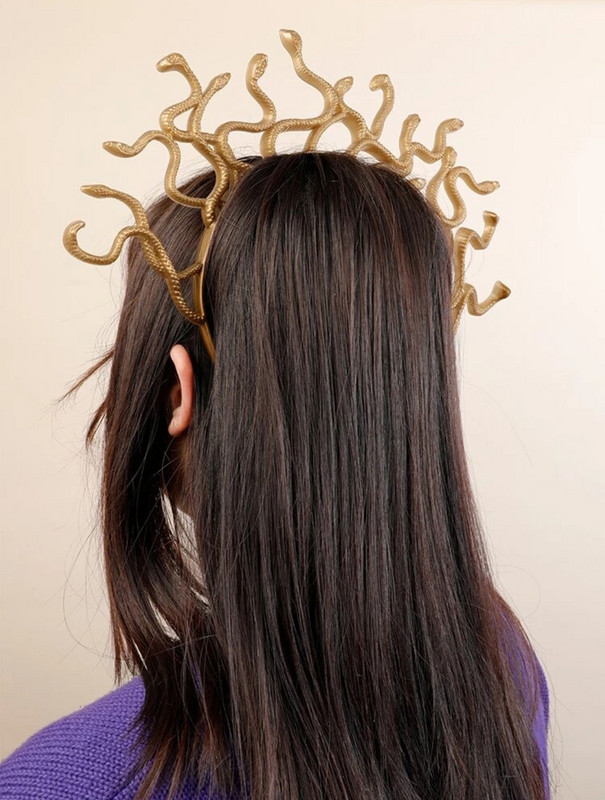 Тиара за Хелоуин Медуза Пластмасова корона Cosplay Dress Up Tiara Carnival Masquerade Party Ornament Gift