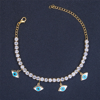 Huitan drăguț inimă evil eyes gleznă stras pentru femei cristal CZ picior lanț de lux bratara glezna accesorii petrecere noi bijuterii