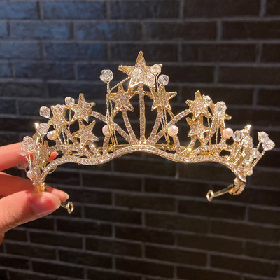 Baroc Toate Strasuri Coroana Miresea Cofa Stea Fete Aniversare Nunta Bal Balul Concurs de frumusete Coefca