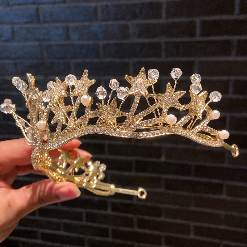 Baroc Toate Strasuri Coroana Miresea Cofa Stea Fete Aniversare Nunta Bal Balul Concurs de frumusete Coefca