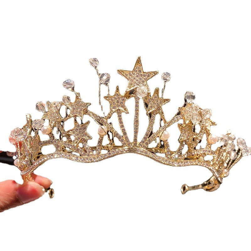 Baroc Toate Strasuri Coroana Miresea Cofa Stea Fete Aniversare Nunta Bal Balul Concurs de frumusete Coefca