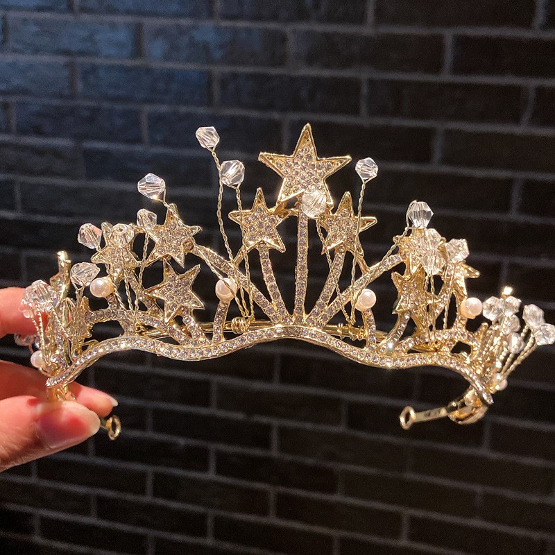 Baroc Toate Strasuri Coroana Miresea Cofa Stea Fete Aniversare Nunta Bal Balul Concurs de frumusete Coefca