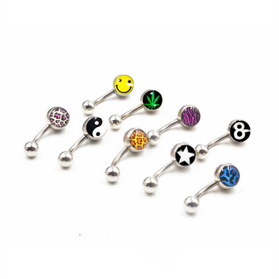 2/5/10 buc. Inel pentru buric cu logo din oțel inoxidabil Pachet de piercing pentru buric iepuraș în vrac Set de piercing pentru buric sexy Lot de inel pentru buric