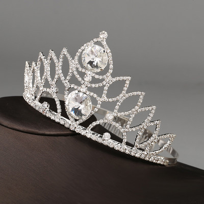 Coroana de lux pentru mireasa Frumusețe pentru femei Crăciun pentru păr cu strasuri strălucitoare, cu strasuri, pentru nuntă, accesoriu din argint