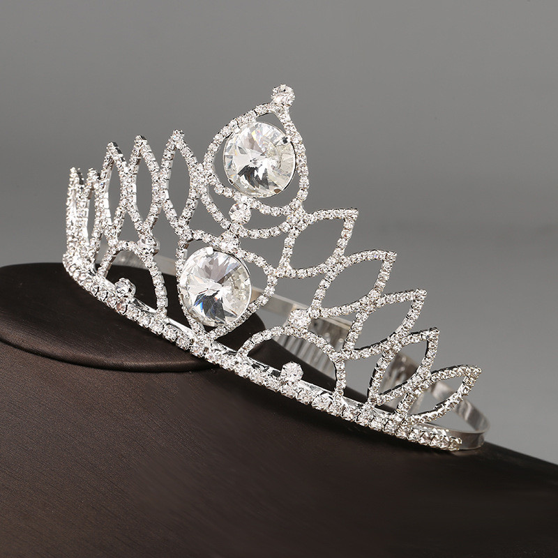 Coroana de lux pentru mireasa Frumusețe pentru femei Crăciun pentru păr cu strasuri strălucitoare, cu strasuri, pentru nuntă, accesoriu din argint