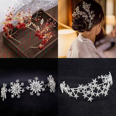 Coafura pentru nunta de mireasa lucrata manual Accesorii de lux cristal pentru dama Crown Star Party Bandă de păr strălucitoare cu stras