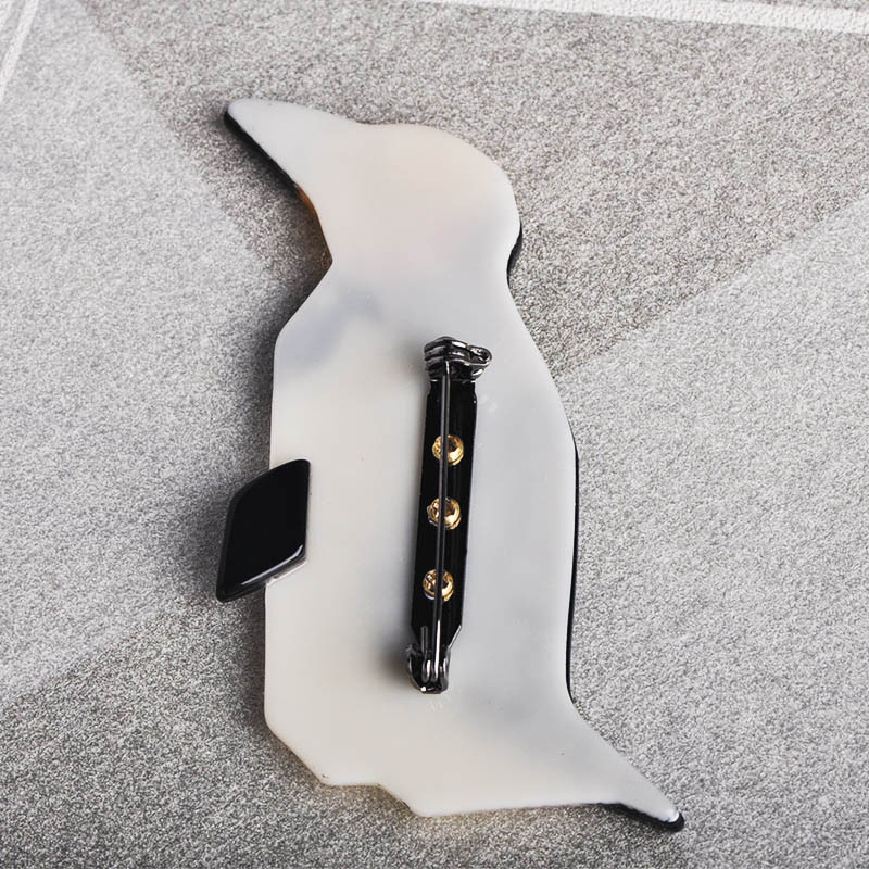 Blucome, stil nou de modă, în formă de pinguin, broșă mare, corsaj de animale acrilic, femei, copii, pulover, geantă, catarame, bijuterii piept