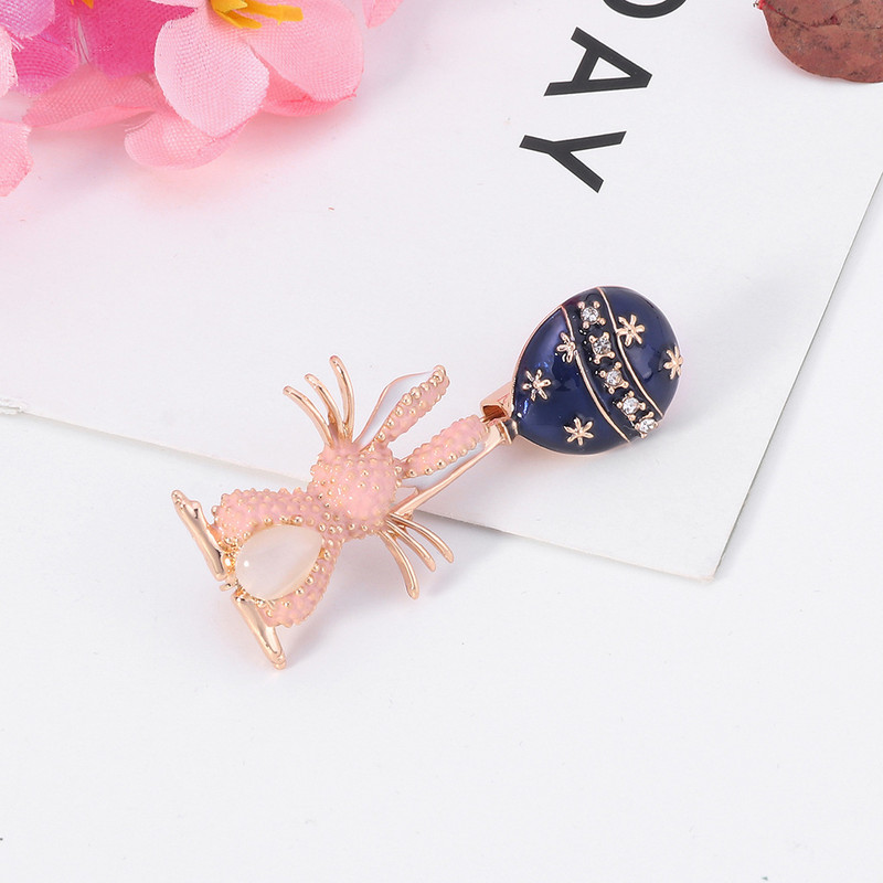 Blucome Kawaii Balon emailat Broșe în formă de iepure pentru femei, culoare aurie, broșă cu animale din desene animate, ace pentru hijab