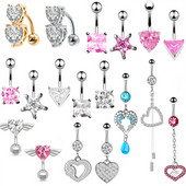 1/2 bucată inimă inel pentru buric inel cu aripă de înger Piercing pentru buric Sexy Piercing pentru buric Bară pentru inimă Bară pentru buric Piercing pentru buric Ombligo