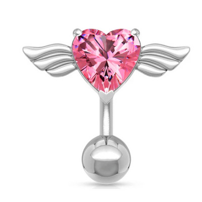 1/2 bucată inimă inel pentru buric inel cu aripă de înger Piercing pentru buric Sexy Piercing pentru buric Bară pentru inimă Bară pentru buric Piercing pentru buric Ombligo