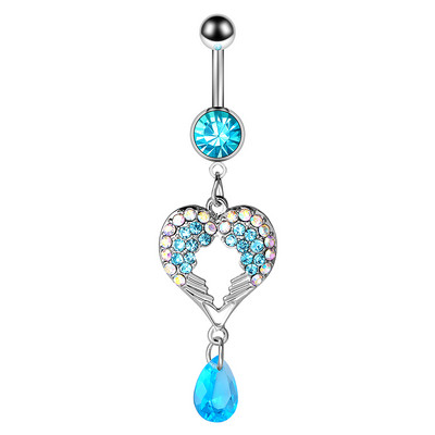 1/2 bucată inimă inel pentru buric inel cu aripă de înger Piercing pentru buric Sexy Piercing pentru buric Bară pentru inimă Bară pentru buric Piercing pentru buric Ombligo