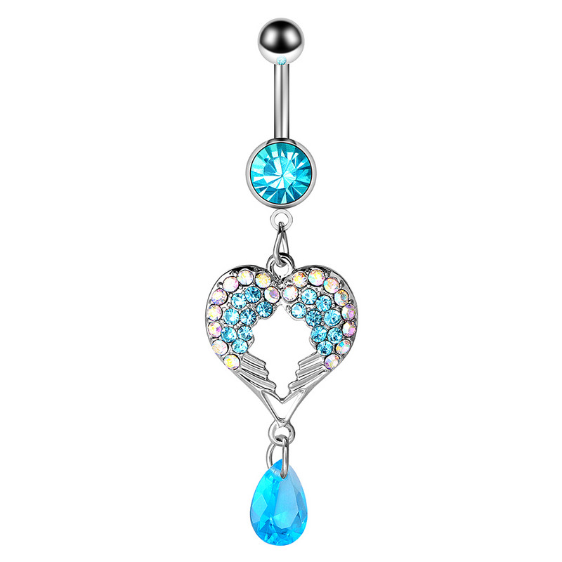 1/2 bucată inimă inel pentru buric inel cu aripă de înger Piercing pentru buric Sexy Piercing pentru buric Bară pentru inimă Bară pentru buric Piercing pentru buric Ombligo