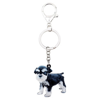 Bonsny Acrylic Sweet Mini Schnauzer Μπρελόκ για σκύλους Μπρελόκ Θήκη Κοσμήματα για γυναίκες κορίτσια Pet Lovers Τσάντα Γούρια αυτοκινήτου Πορτοφόλι Δώρο