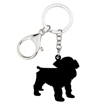 Bonsny Acrylic Sweet Mini Schnauzer Μπρελόκ για σκύλους Μπρελόκ Θήκη Κοσμήματα για γυναίκες κορίτσια Pet Lovers Τσάντα Γούρια αυτοκινήτου Πορτοφόλι Δώρο