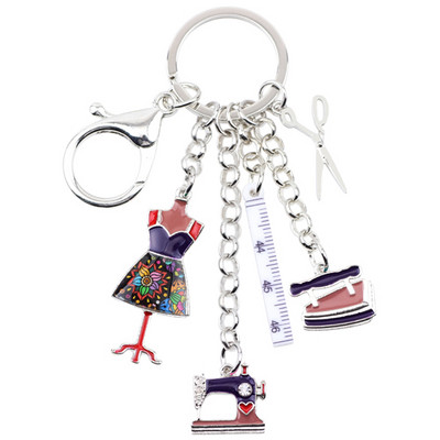 Mașină de cusut din aliaj de email Bonsny, unelte, foarfece, riglă, brelocuri, pandantiv, geantă de epocă, geantă mașină, farmece, cadou, navă de picătură