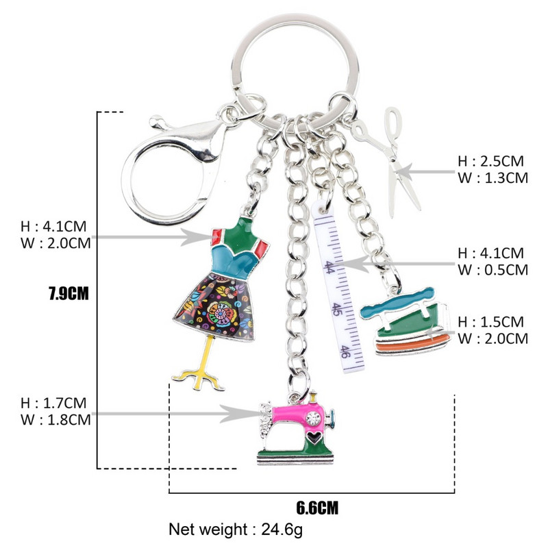 Mașină de cusut din aliaj de email Bonsny, unelte, foarfece, riglă, brelocuri, pandantiv, geantă de epocă, geantă mașină, farmece, cadou, navă de picătură