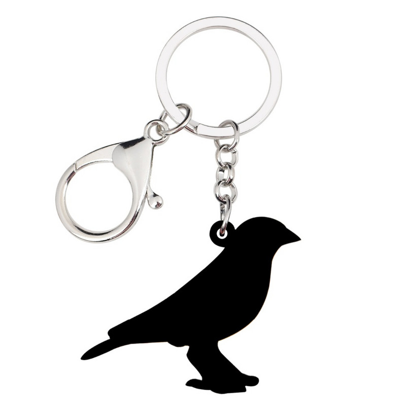 Bonsny Acrilic Moda Greenfinch Pasăre Breloc Brelocuri Inele Bijuterii Animale drăguțe Pentru Femei Fete Geanta Mașină Pandantiv Charms Cadou