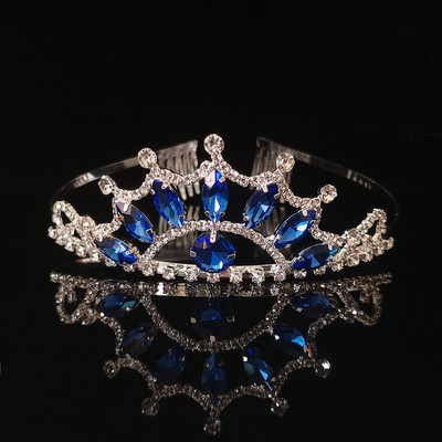 Crown Queen Wedding Tiara Bride Headpiece Party Crystal Hair Jewelry Сватбени аксесоари за коса Моден конкурс Бал Подарък Beauty C