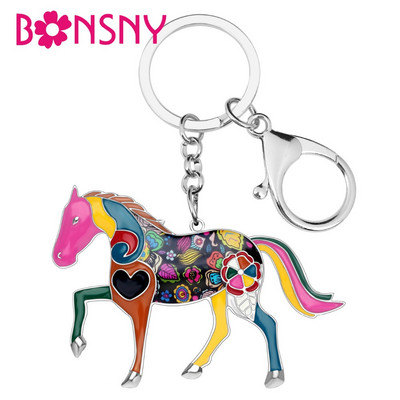 Bonsny legura emajl konj privjesak za ključeve privjesak za torbicu torba šarm čovjek auto držač ključeva privjesak 2017 novi nakit dodaci