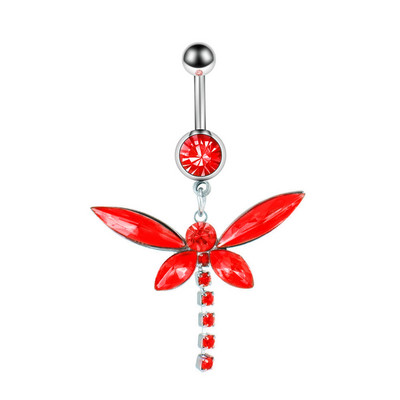 1/2 buc. Inel pentru buric fluture, cu cristal albastru, piercing la buric, piercing la buric cu fluture, drăguț, Ombligo