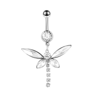 1/2 buc. Inel pentru buric fluture, cu cristal albastru, piercing la buric, piercing la buric cu fluture, drăguț, Ombligo