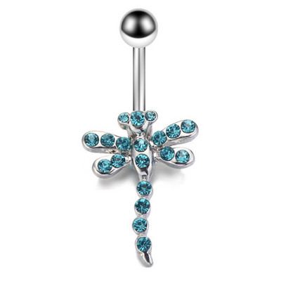 1/2 buc. Inel pentru buric fluture, cu cristal albastru, piercing la buric, piercing la buric cu fluture, drăguț, Ombligo