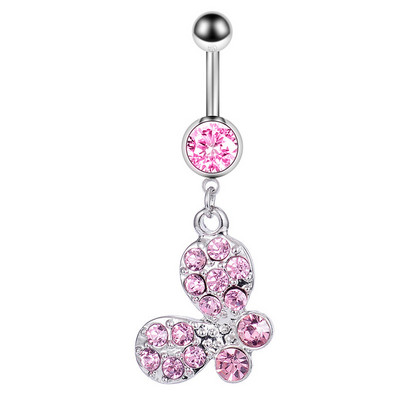 1/2 buc. Inel pentru buric fluture, cu cristal albastru, piercing la buric, piercing la buric cu fluture, drăguț, Ombligo