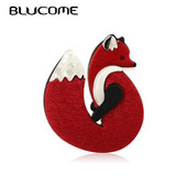 Blucome Lovely din piele acrilică broșe de vulpe Ace de culoare aurie, lucrată manual, broșă cu animale de modă, eșarfă, costum, pălării, accesoriu pentru rochie