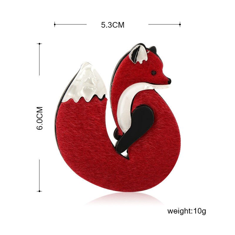 Blucome Lovely din piele acrilică broșe de vulpe Ace de culoare aurie, lucrată manual, broșă cu animale de modă, eșarfă, costum, pălării, accesoriu pentru rochie