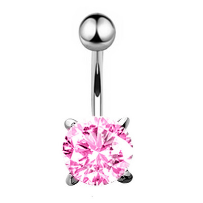 1/2 bucată piercing de cristal pentru buric 14G zircon inimă bară pentru buric drăguț bijuterii piercing buric cercel strălucitor pentru cartilaj