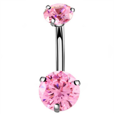 1/2 bucată piercing de cristal pentru buric 14G zircon inimă bară pentru buric drăguț bijuterii piercing buric cercel strălucitor pentru cartilaj