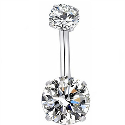 1/2 bucată piercing de cristal pentru buric 14G zircon inimă bară pentru buric drăguț bijuterii piercing buric cercel strălucitor pentru cartilaj